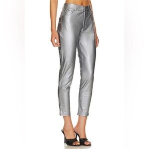 Commando Faux Leather Five Pocket Pant in Platinum Size XS